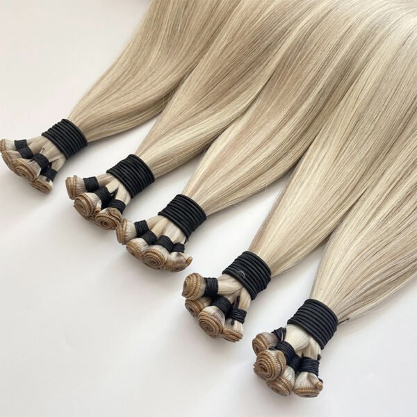 Double Drawn Human Hair Extensions Genius Weft Hair Extensions Factory - 图片 2