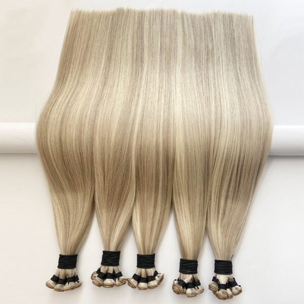 Double Drawn Human Hair Extensions Genius Weft Hair Extensions Factory - 图片 4