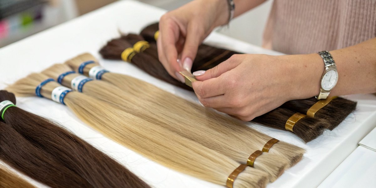 ![A professional hair extensions manufacturing facility.]
