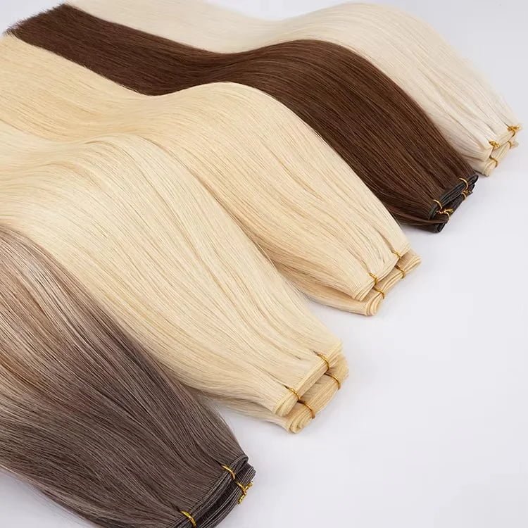Hand-tied Wefts Flat Weft Hair Extensions Seamless Genius Weft