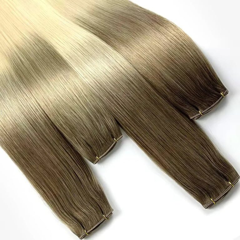 Machine Weft Hair Extensions 100% Remy Double Drawn Hair Wefts for Professional