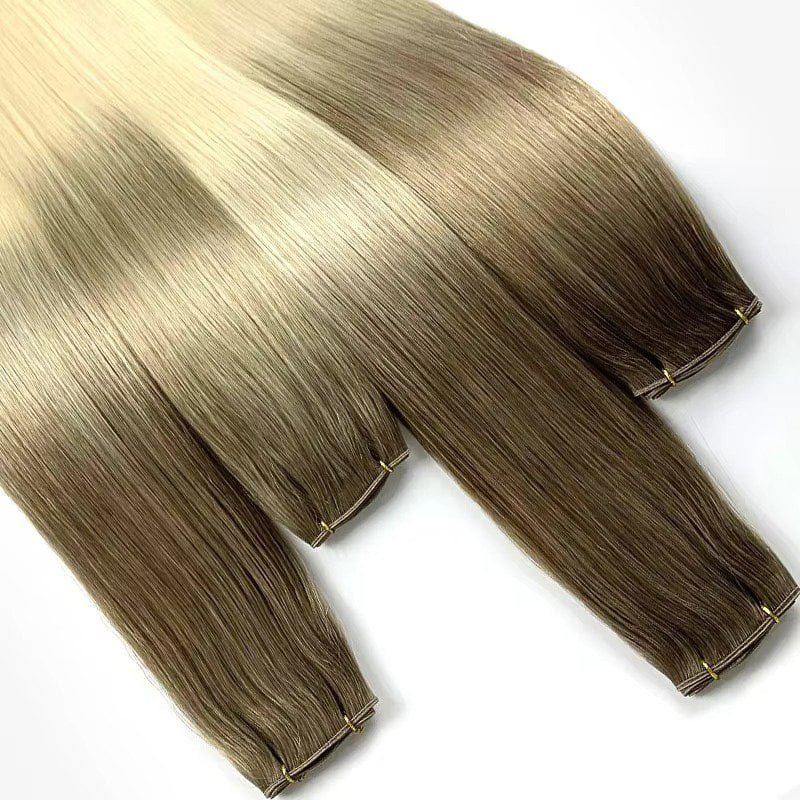 Machine Weft Hair Extensions 100% Remy Double Drawn Hair Wefts for Professional
