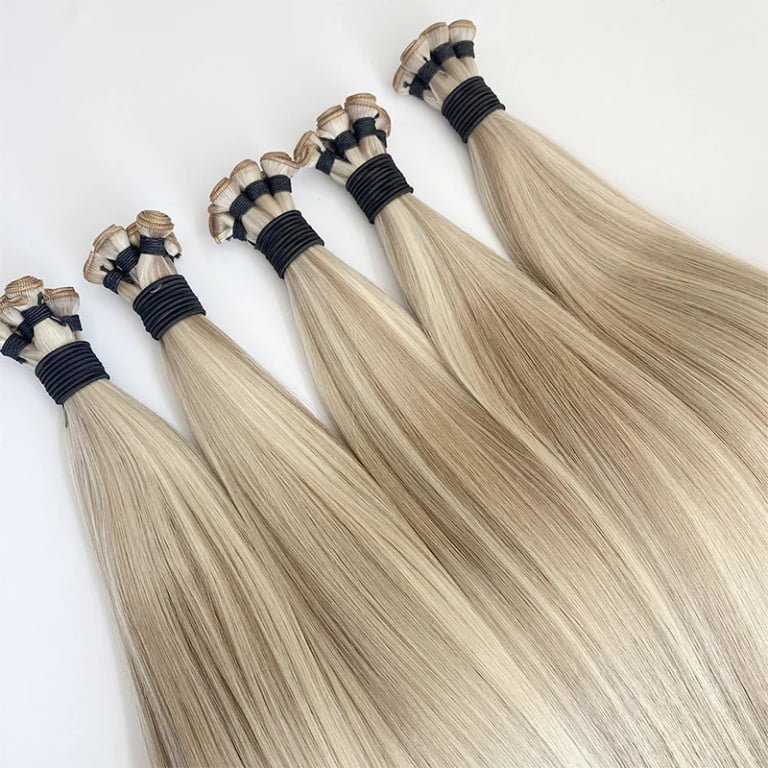 Double Drawn Human Hair Extensions Genius Weft Hair Extensions Factory