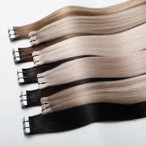 Unprocessed Raw Cuticle Aligned Virgin Tape in Hair Extension 100% Remy Tape in Extensions