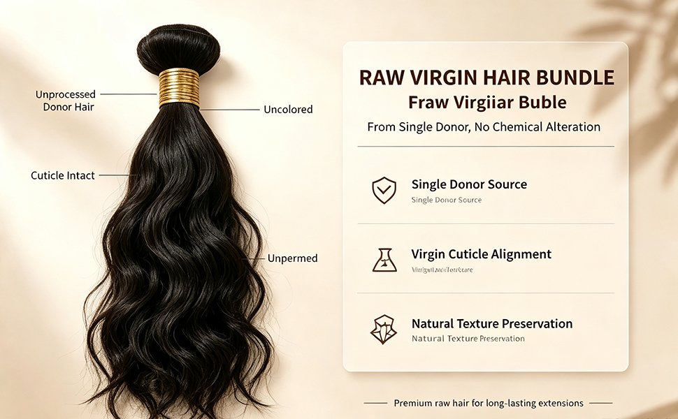 Raw Virgin Hair Extension Bundle raw virgin hair bundle unprocessed donor hair