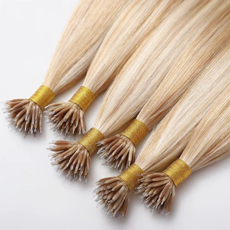 Premium Nano Tip Hair Extensions Human Remy Hair Double Drawn Nano Ring Hair Extension