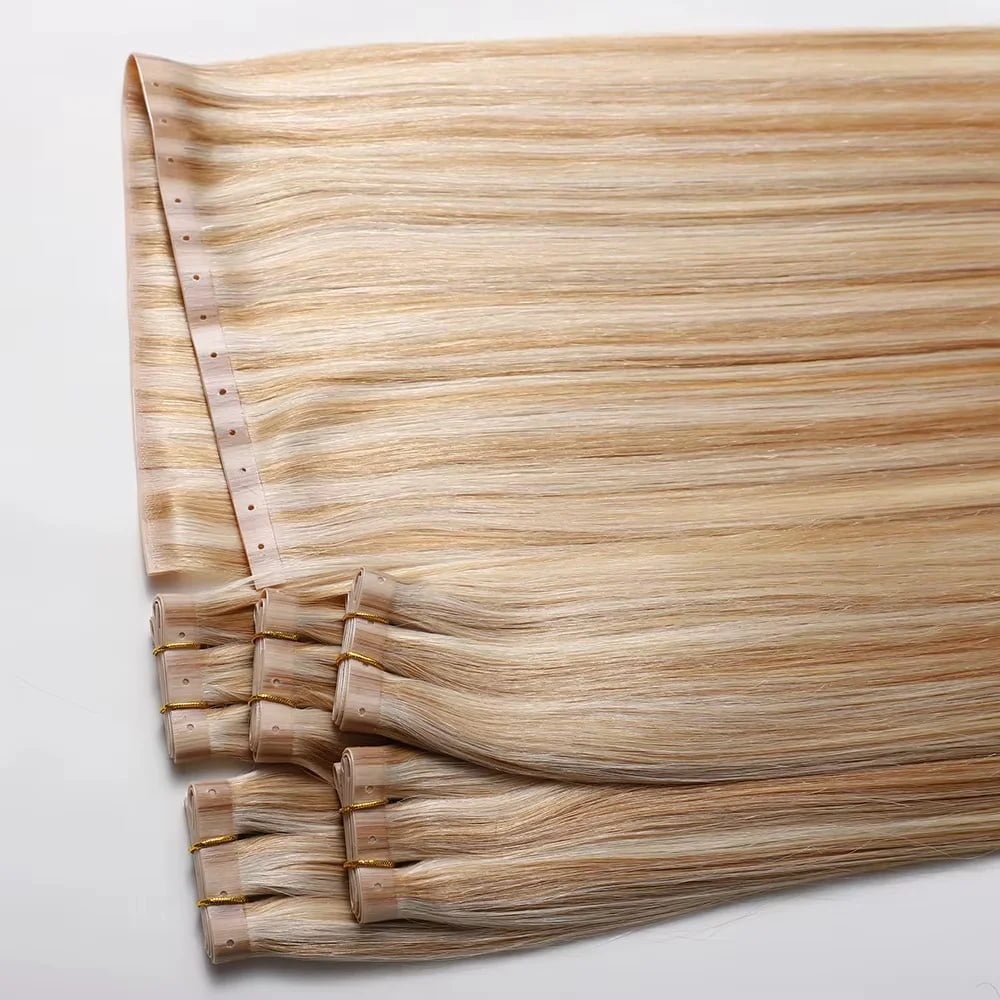 Factory Price Butterfly Weft European Remy Human Hair Extension Invisible Hole Hair Extensions