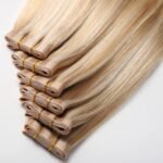 Factory Price Butterfly Weft European Remy Human Hair Extension Invisible Hole Hair Extensions