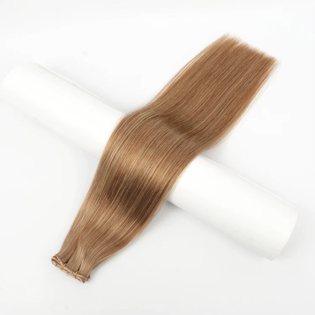 100% Human Hair PU Hole Weft Hair Extension 80CM Width Butterfly Weft Hair Extension Factory