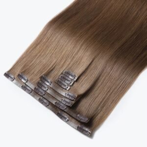 Seamless PU Invisible Clip-in Hair Extensions 100% Real Human Hair Double Drawn Hair Extensions Hair Extensions Factory (Color #3)