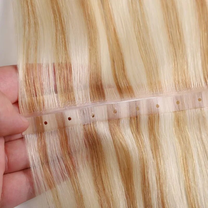 Factory Price Butterfly Weft European Remy Human Hair Extension Invisible Hole Hair Extensions