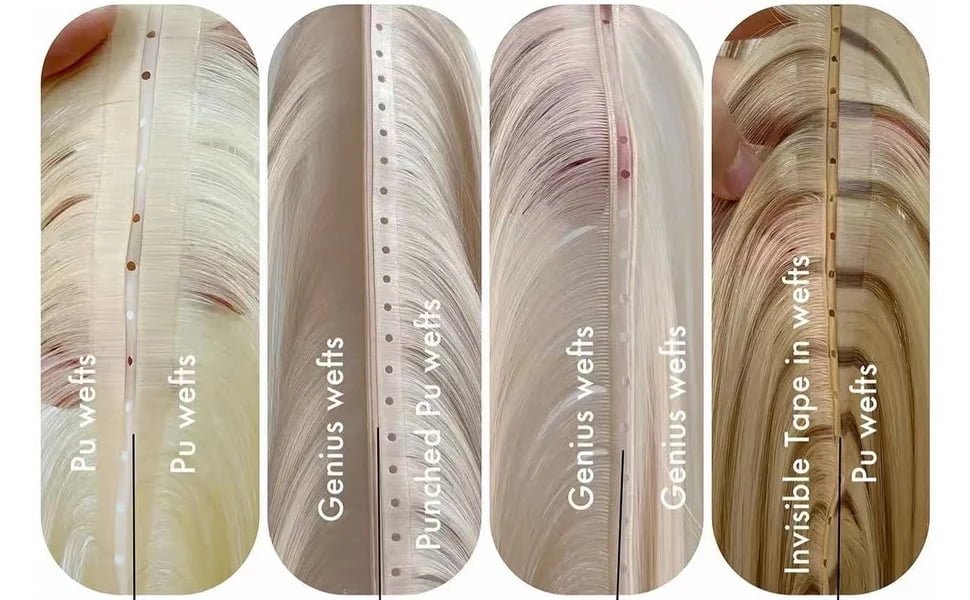 Four Types of Butterfly Weft Hair Extensions butterfly weft construction types comparison