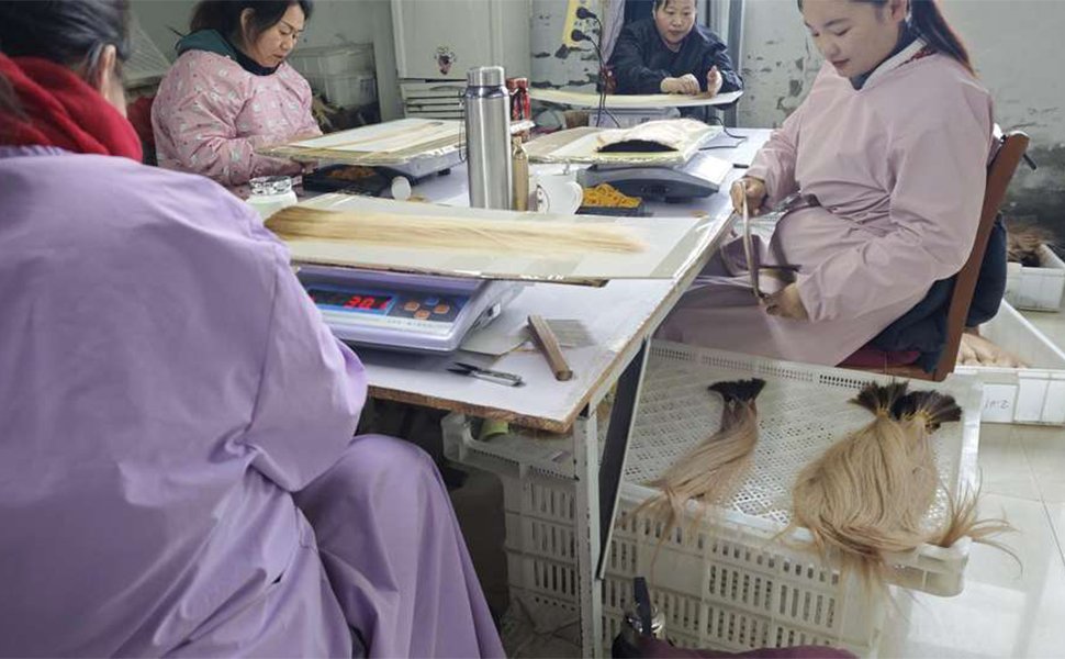 Bundle Binding Dead Knot Bulk Hair Manufacturing bundle binding dead knot bulk hair扎档 process